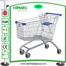 180L Shopping Cart Trolley mit Babyschale und Aufzug Räder